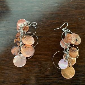 Opalescent pink mother of pearl earrings